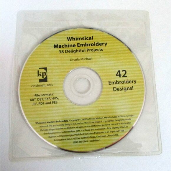 Whimsical Machine Embroidery Book + CD Ursula Michael - 38 Delightful Projects - Picture 3 of 4